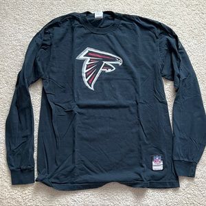 VINTAGE ATLANTA FALCONS REEBOK LONG SLEEVE T SHIRT TEE ON FIELD